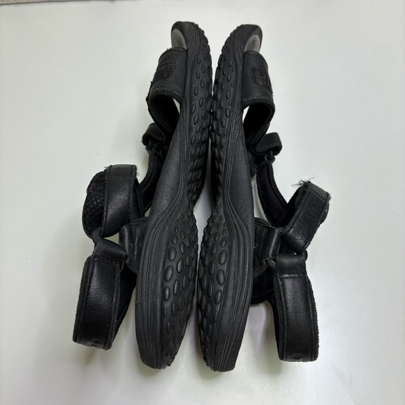 Teva Womens 10 Terri Fi Lite Black Leather Strap On Sandals Classic Adjustable - Picture 7 of 9
